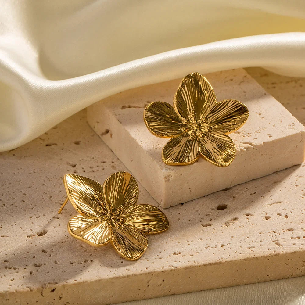 MEIS™ | Golden Flower Stud Earrings