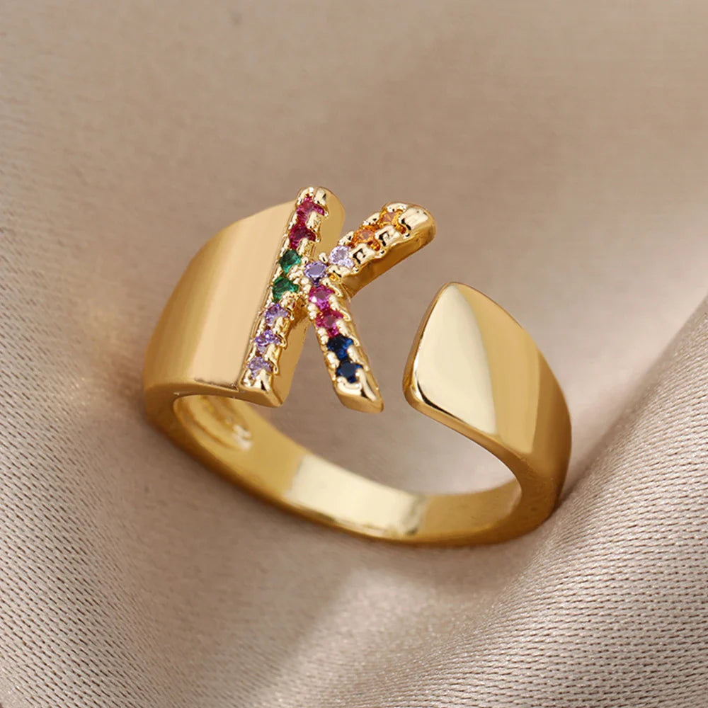 MEIS™ | Gem Initial Adjustable Ring