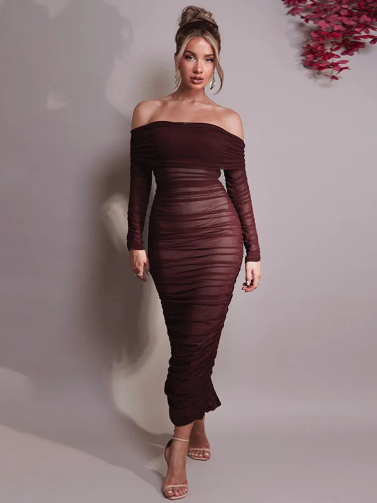 MEIS™ | Long Sleeve Bodycon Maxi Dress