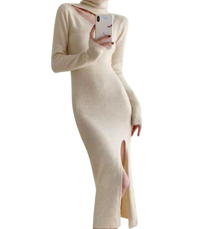 MEIS™ | Elegant High-waist Sweater Dress