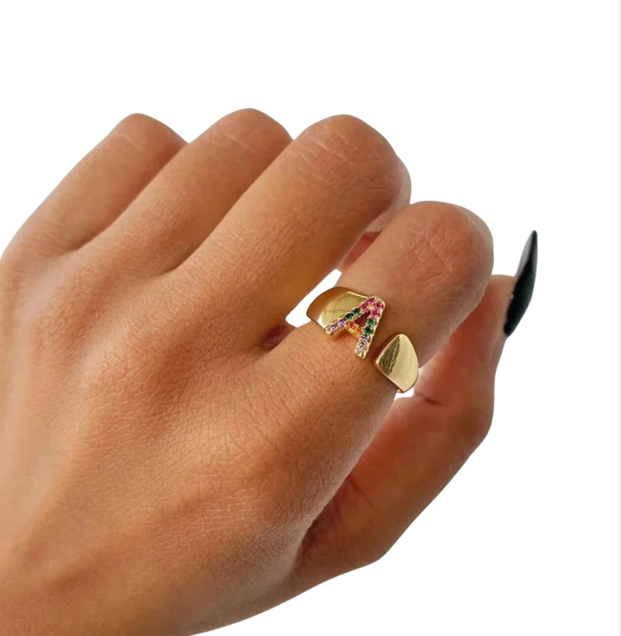 MEIS™ | Gem Initial Adjustable Ring