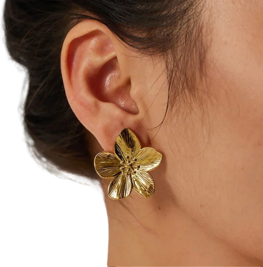 MEIS™ | Golden Flower Stud Earrings