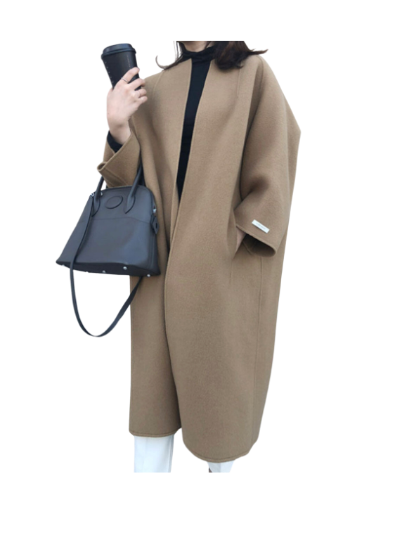 MEIS™ | Elegant coat long solid color straight coat