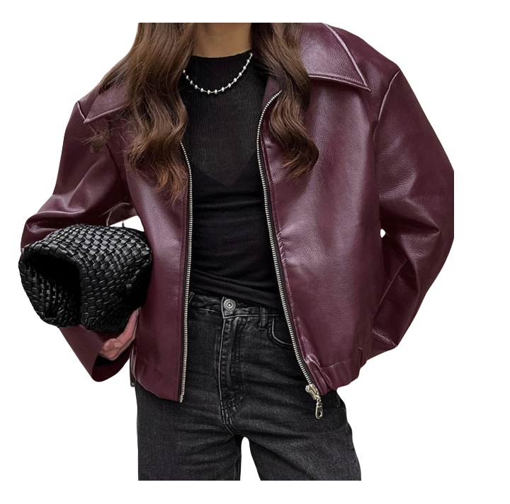 MEIS™ | Stylish Lapel Leather Biker Jacket