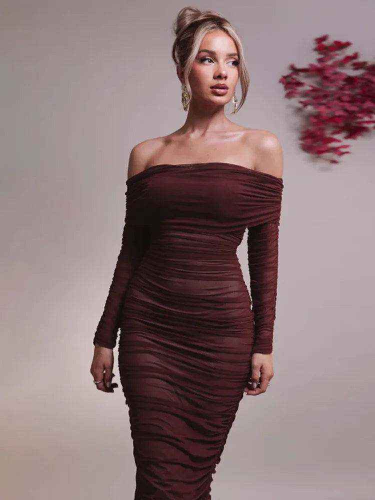 MEIS™ | Long Sleeve Bodycon Maxi Dress